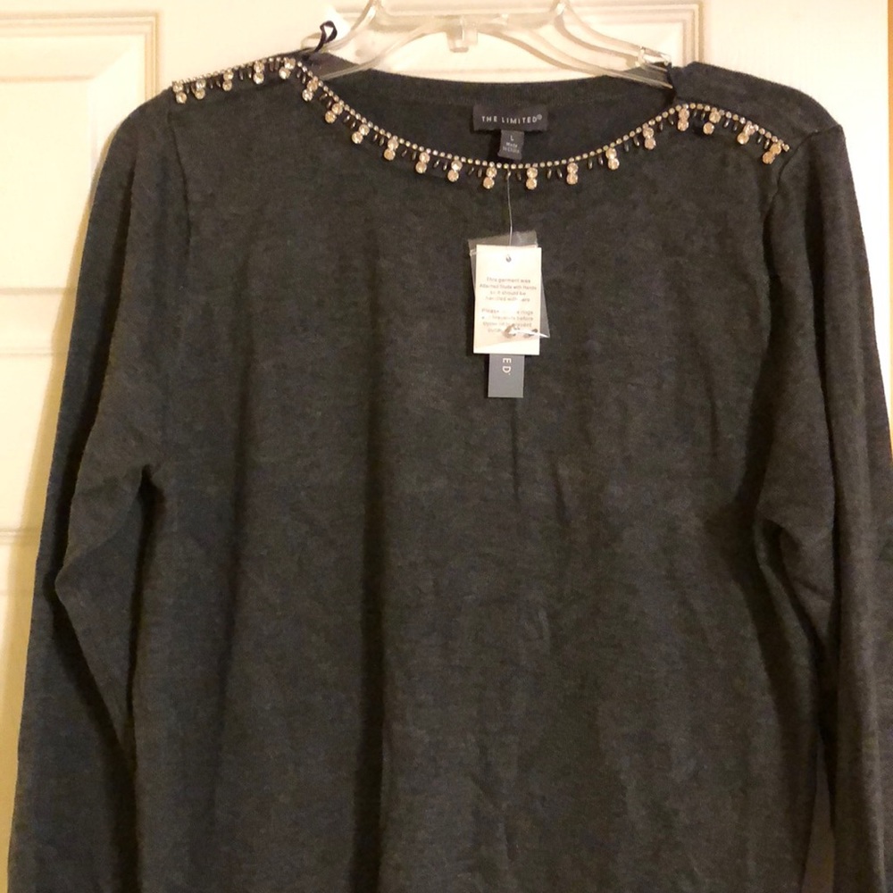 The Limited Jeweled Tunic Grey Large
